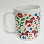 Dala horses & flowers coffee mug
