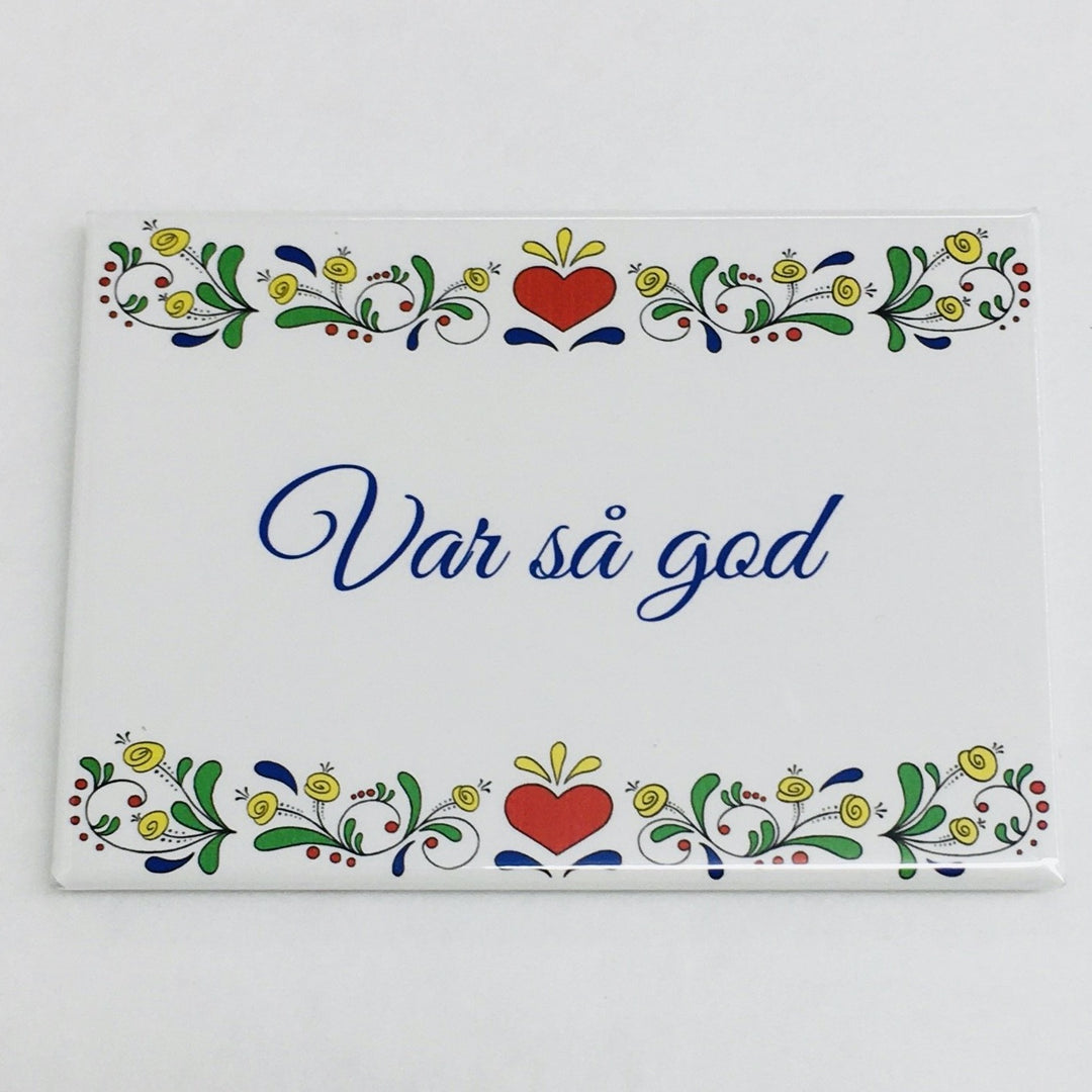 Rectangle Magnet, Susan Swanson Swartz Swedish Var så god