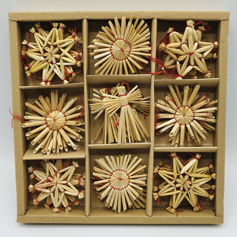 Straw ornaments - Box of 36
