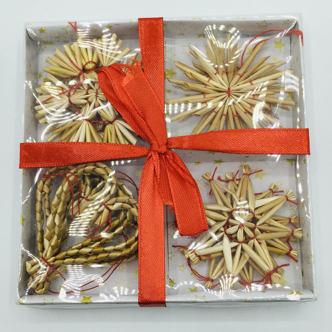 Straw ornament set - 12 pc box