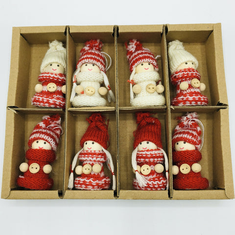 Gnomes with buttons ornaments - Box of 8
