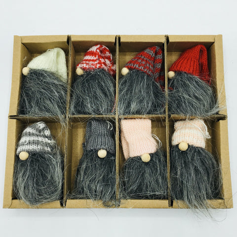Fuzzy Gnome ornaments - Box of 8
