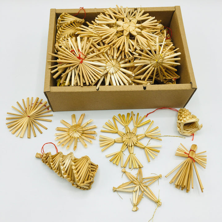 Straw ornament set - 55 pc box