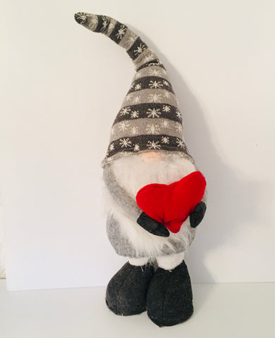Gnome with Telescoping Legs - Gray Snowflake Hat
