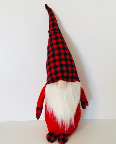 Gnome with Buffalo Plaid Hat