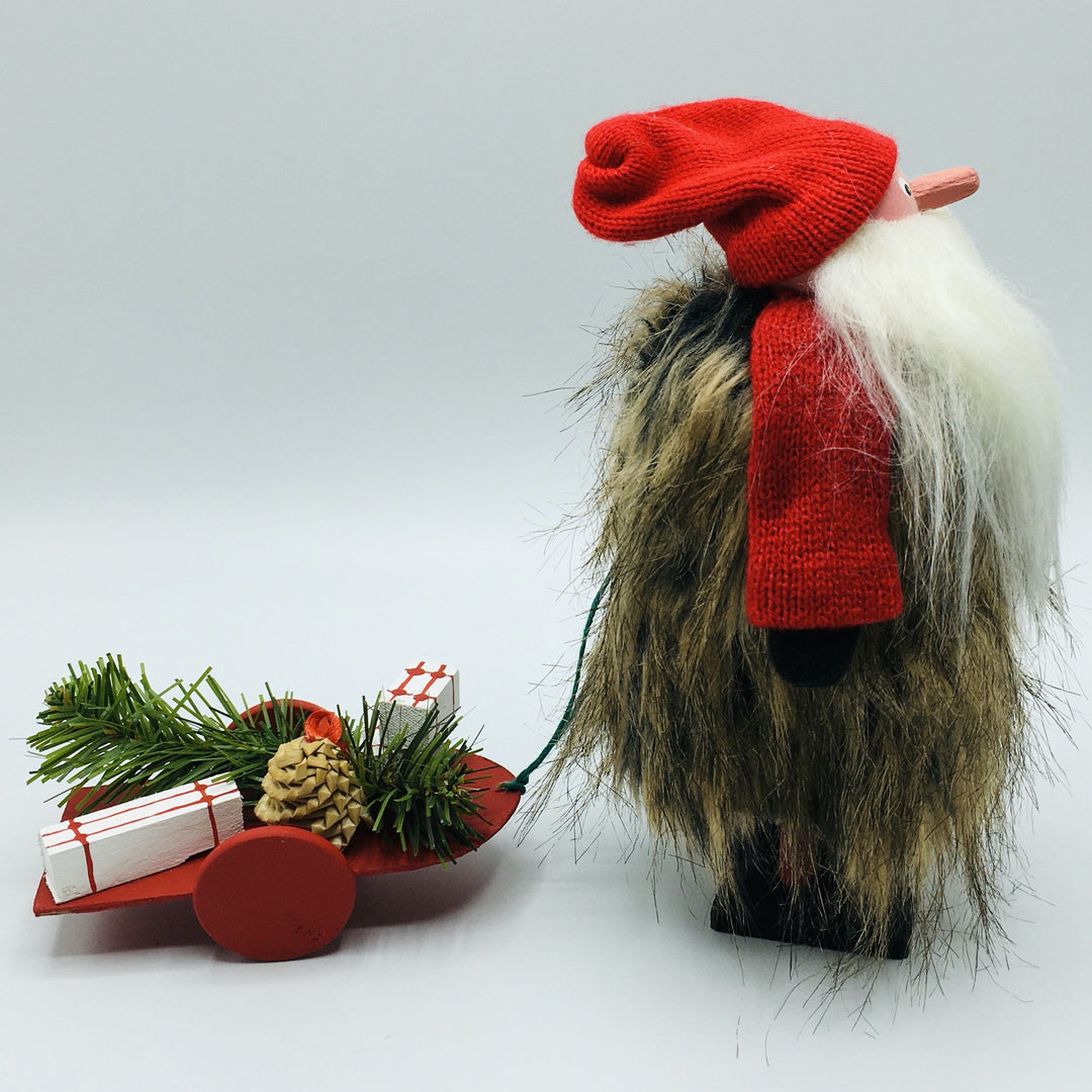 Hand made Tomte with Sled