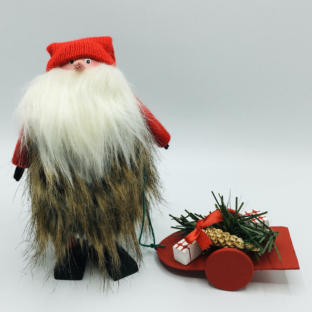 Hand made Tomte with Sled