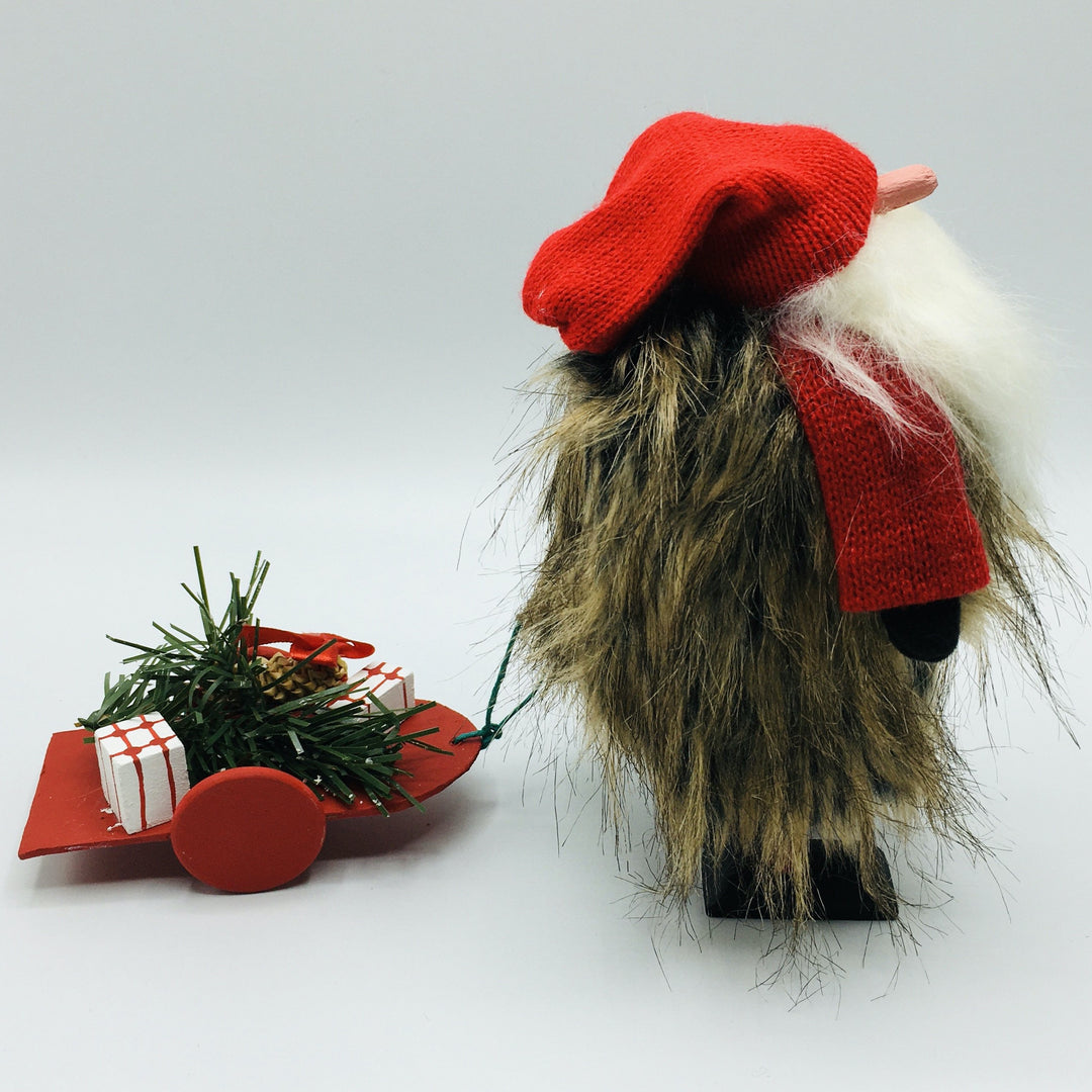 Hand made Tomte with Sled