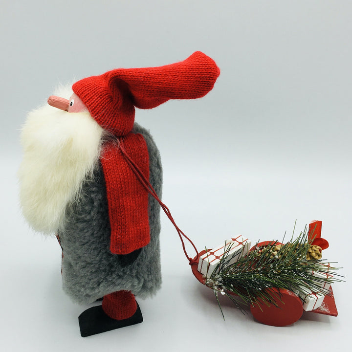 Hand made Tomte with Sled