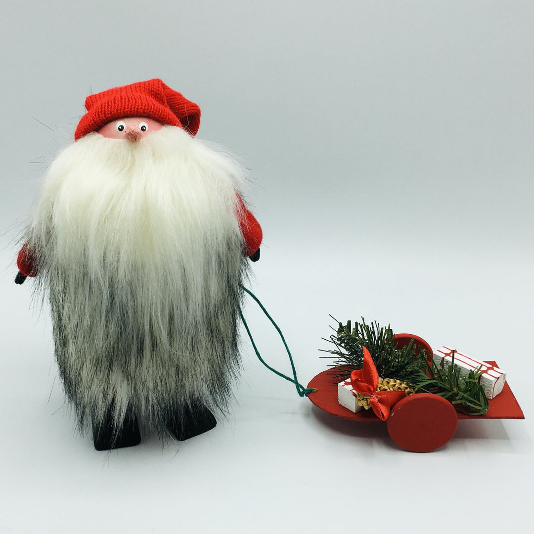 Hand made Tomte with Sled