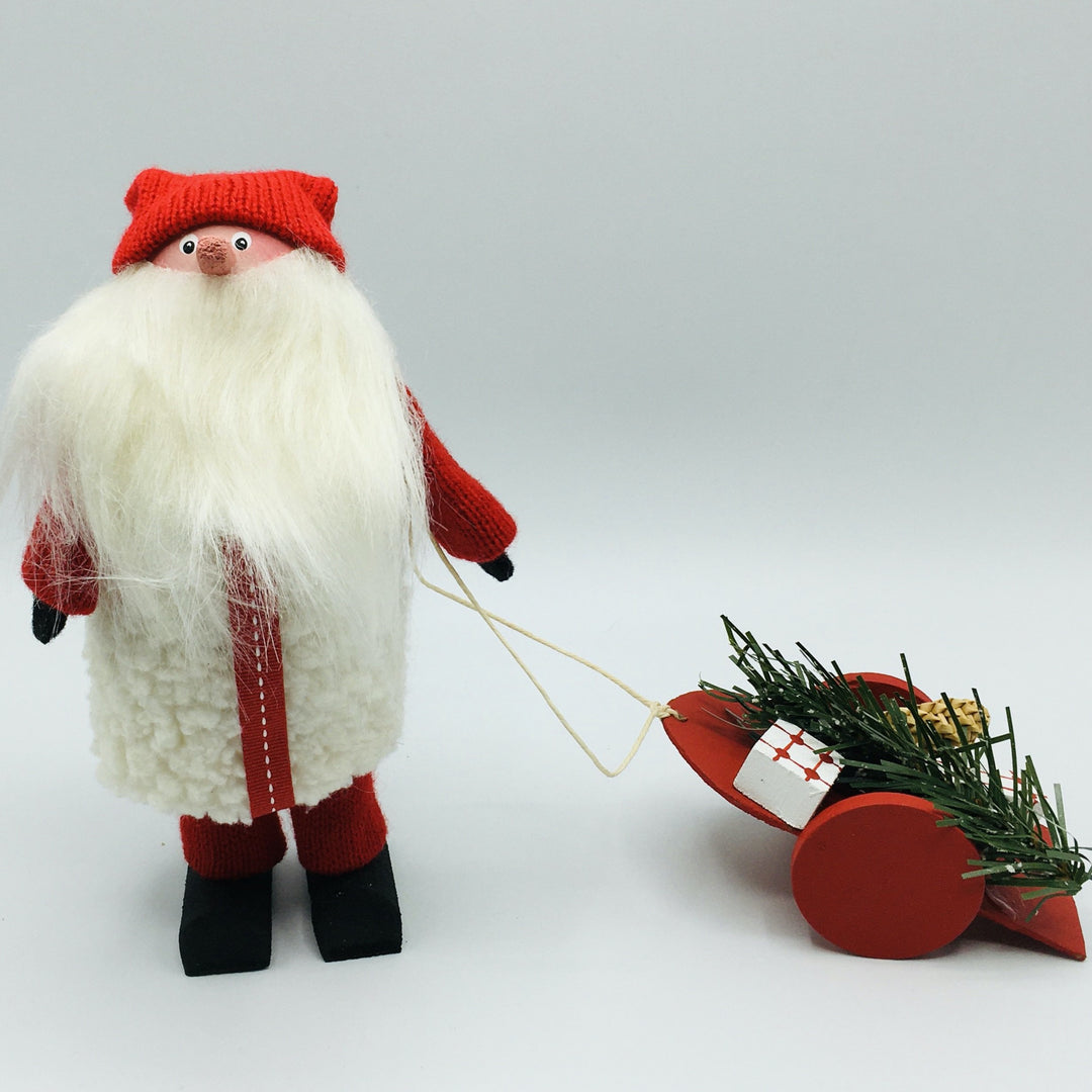 Hand made Tomte with Sled