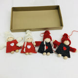 Gnomes with hearts ornaments - Box of 4