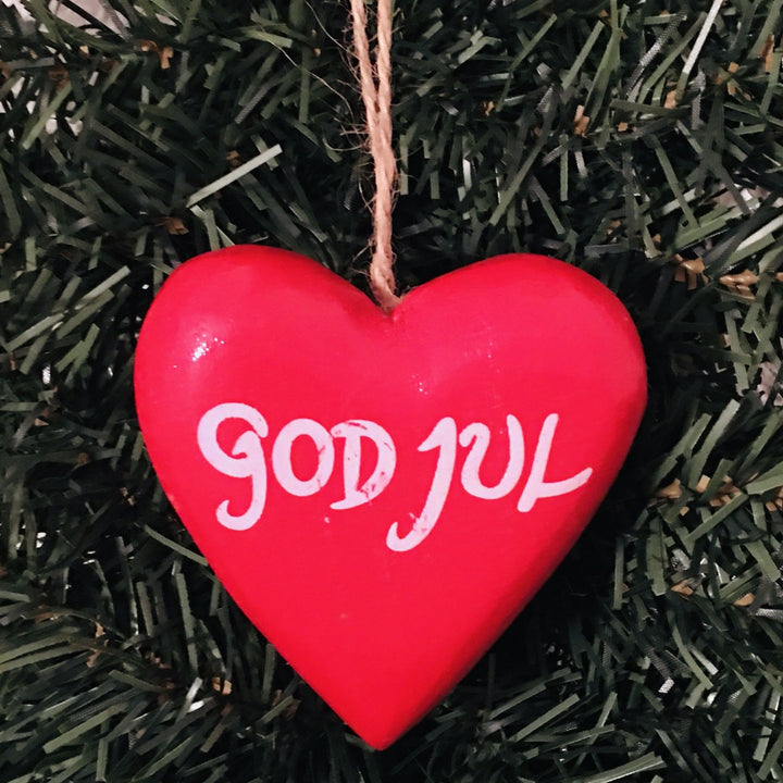 God Jul Heart Ornament