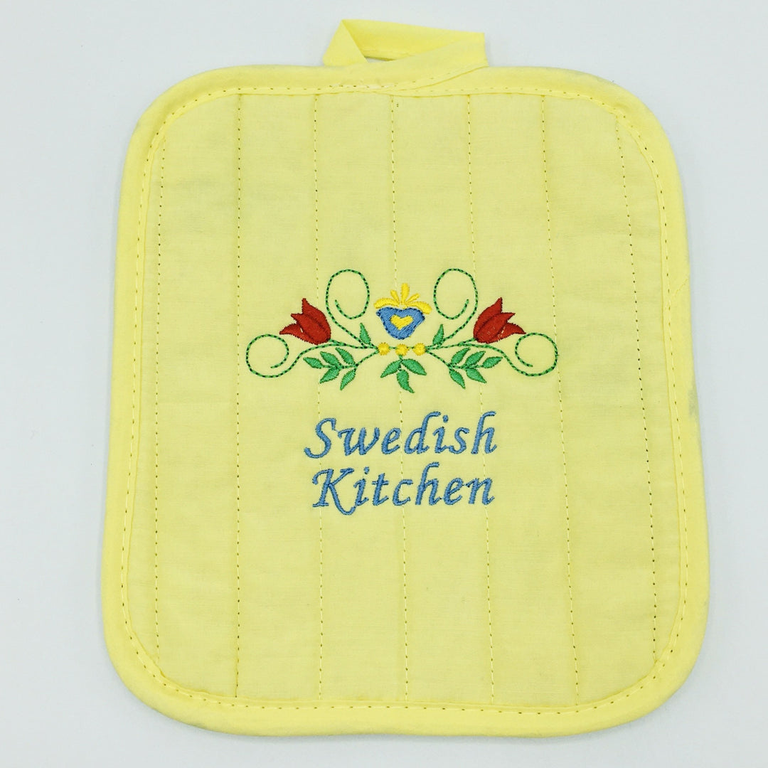 Pot holder - Swedish Kitchen on yellow