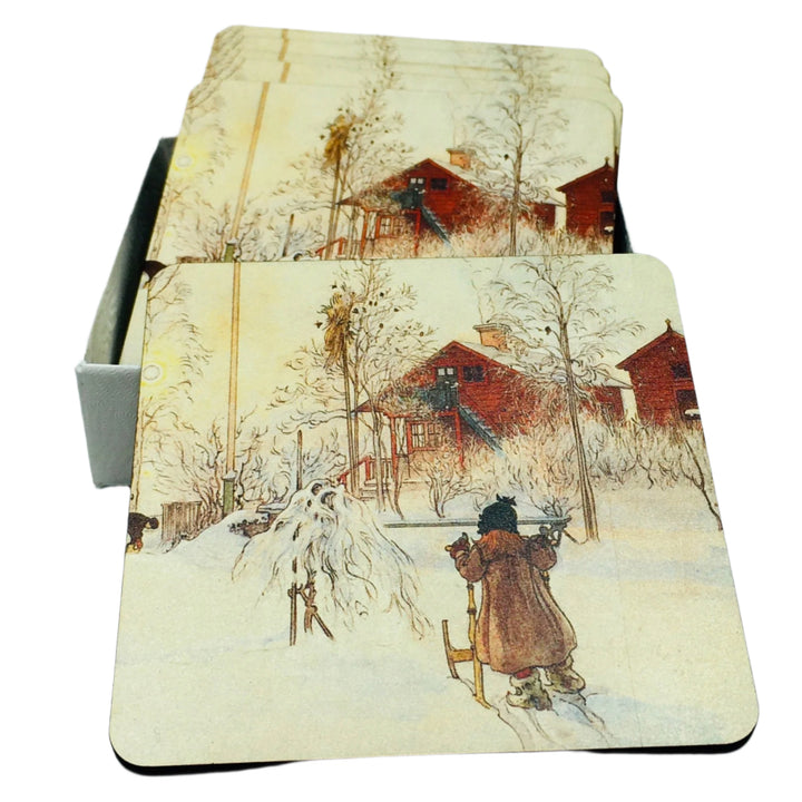 Carl Larsson Yard and Wash house Coasters Box of 6
