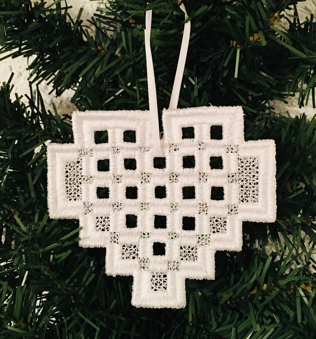 Hardanger Heart Ornament