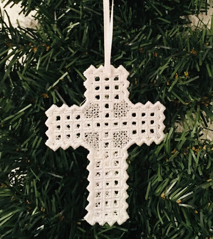 Hardanger Cross Ornament