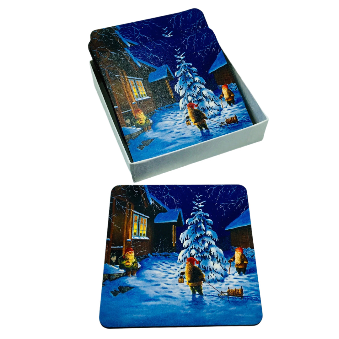 Jan Bergerlind Tomtar at House Coasters Box of 6