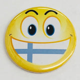 Finland flag smiley round button/magnet