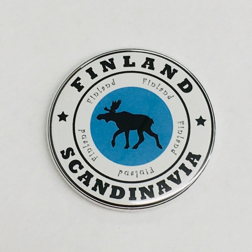 Finland Moose round button/magnet