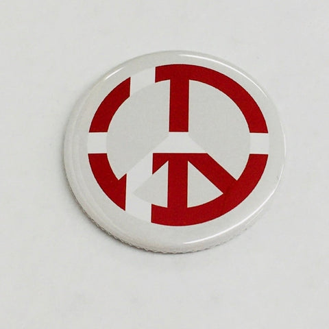 Danish Peace Flag round button/magnet