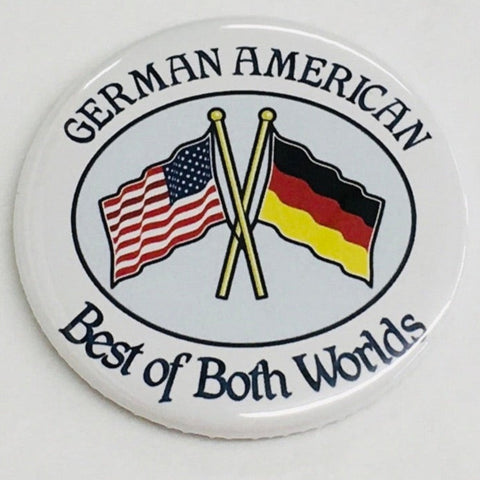 German American round button/magnet