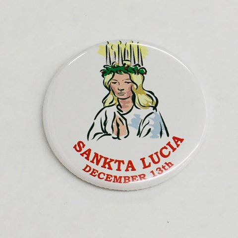 Sankta Lucia round button/magnet