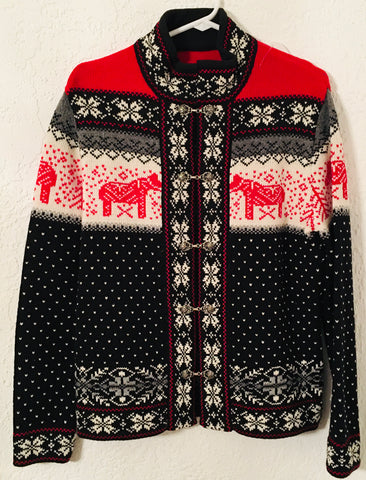 Dala Horse Cardigan Sweater