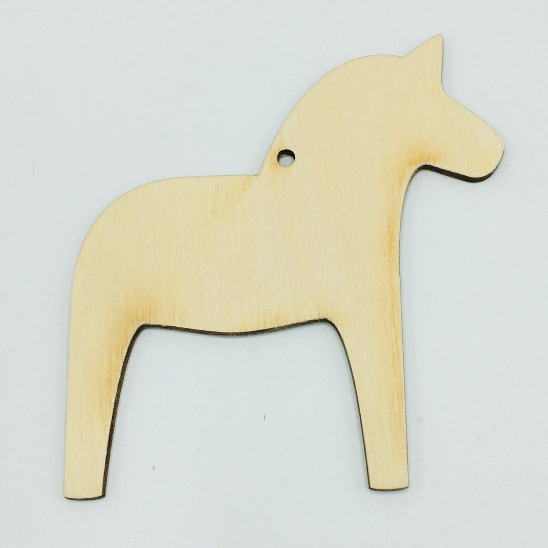 Bag of 6 Wood Dala Horse Ornaments 4"