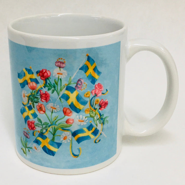 Swedish Flags & Flowers coffee mug