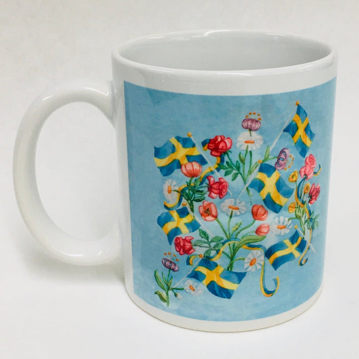 Swedish Flags & Flowers coffee mug