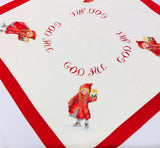 Hand made God Jul Girl with Candle Tablecloth