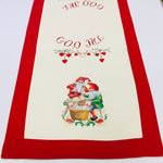 Hand Made God Jul Table Runner Two Tomtar Wrapping Gifts