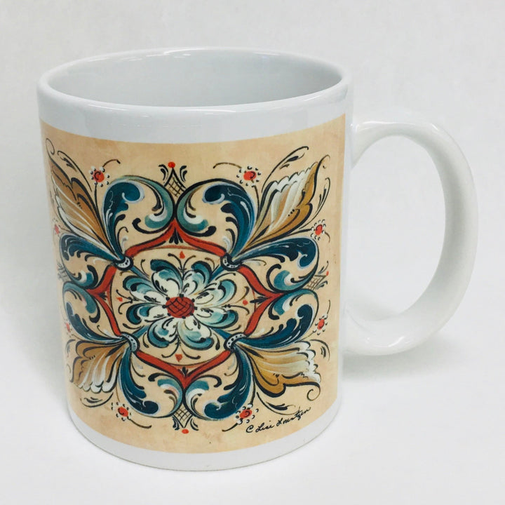 Lise Lortentzen rosemaling coffee mug