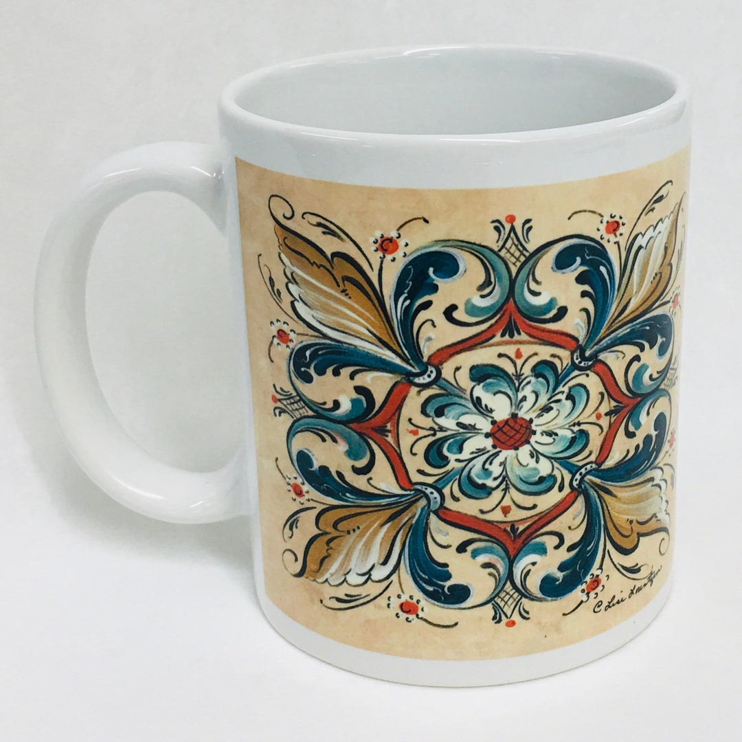 Lise Lortentzen rosemaling coffee mug