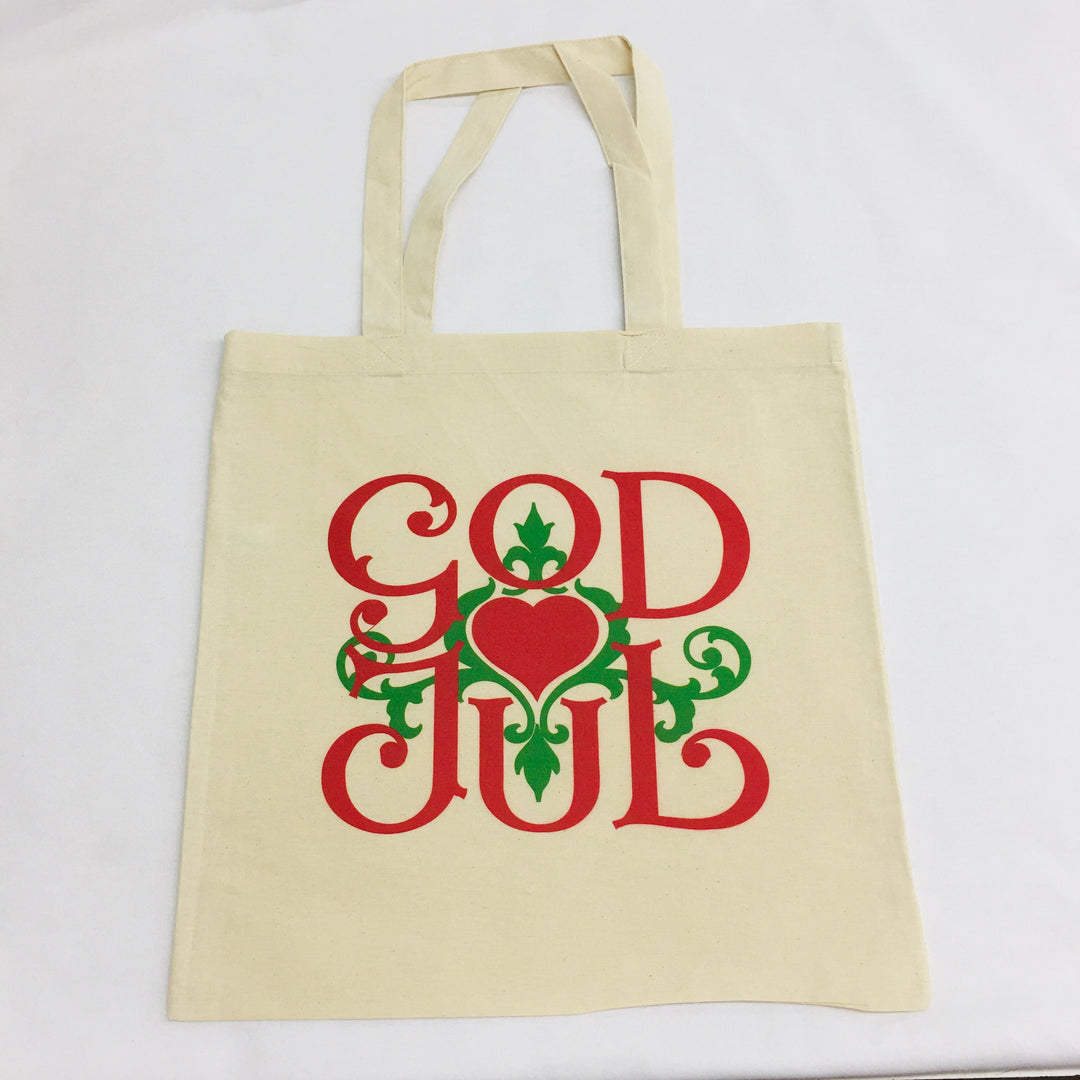 Fabric Tote bag - God Jul Scroll