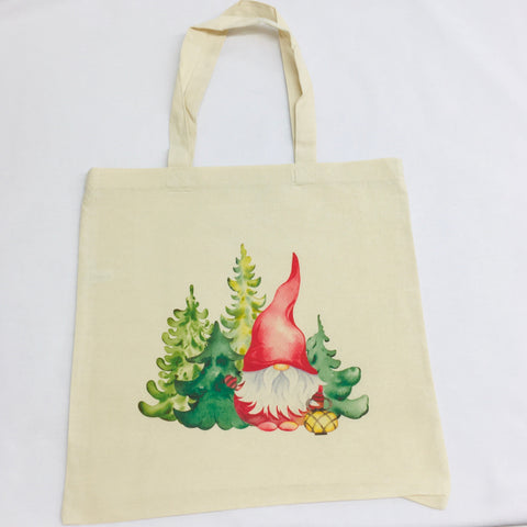 Fabric Tote bag - Gnome in Pines