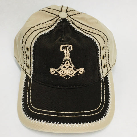 Thor’s hammer vintage contrast stitched baseball cap
