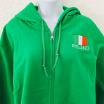 Ireland Flag on Kelly Green Full Zip Hoodie