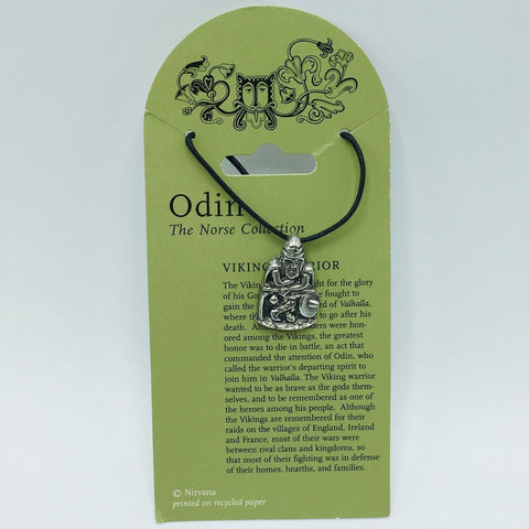 Pewter Odin Warrior Pendant Necklace
