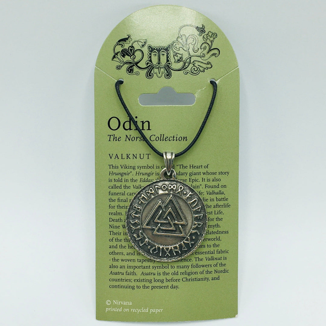 Pewter Valknut Pendant Necklace