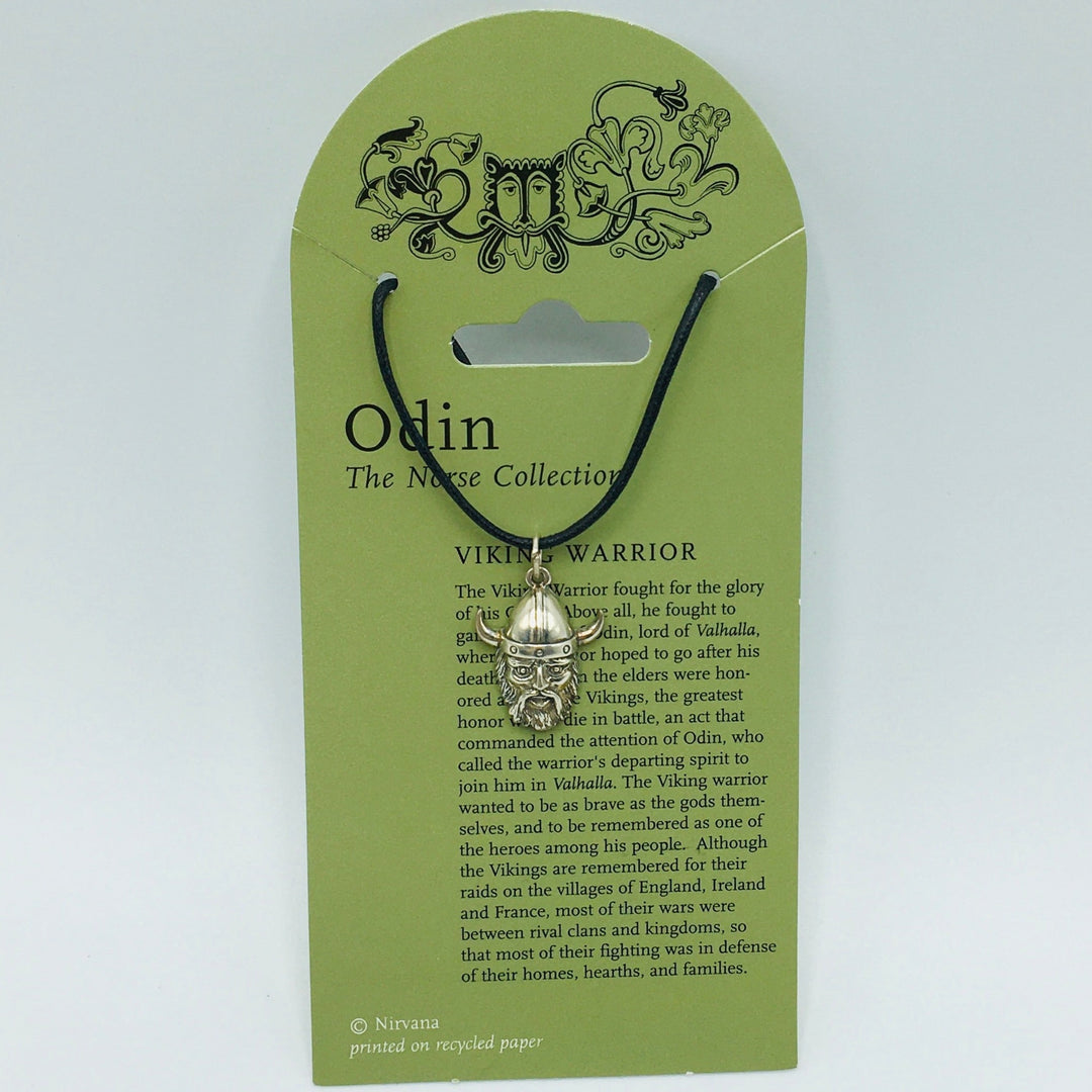 Silver Odin Warrior Pendant Necklace