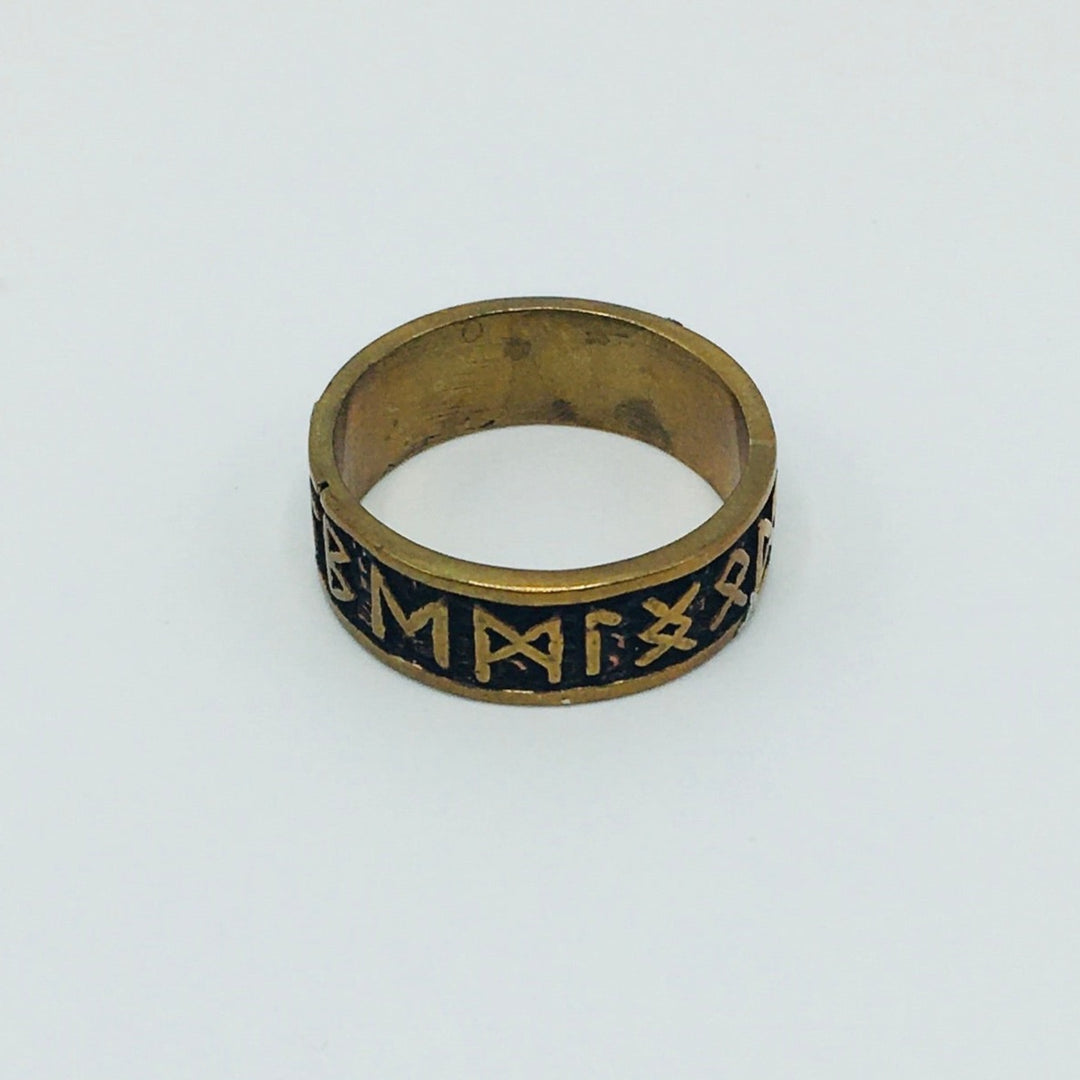 Bronze Ring with Runes Size 10