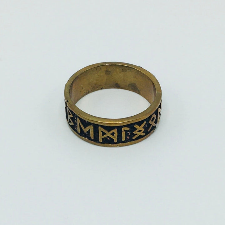 Bronze Ring with Runes Size 10