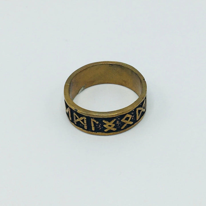 Bronze Ring with Runes Size 10