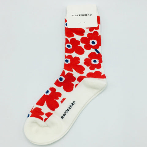 Marimekko Unikko red & white socks