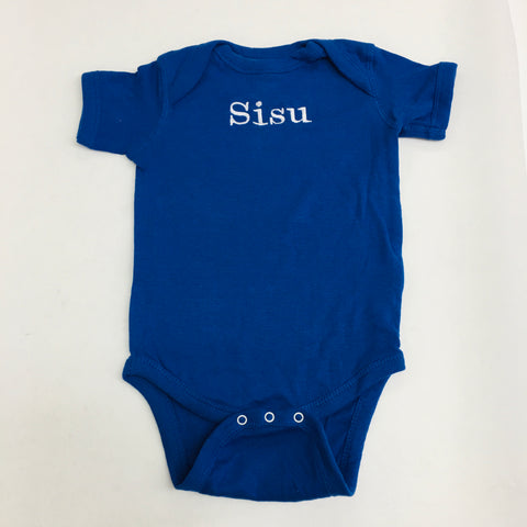Royal Blue Baby Onezie with Snaps - Embroidered Sisu