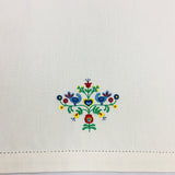 Bluebirds and Flowers Embroidered on Cream 36" Runner