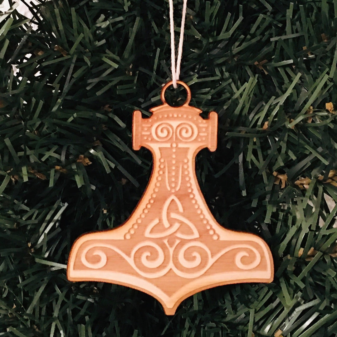 Baltic Birch Ornament - Thor's hammer