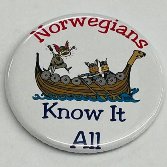 Norwegians know it all round button/magnet